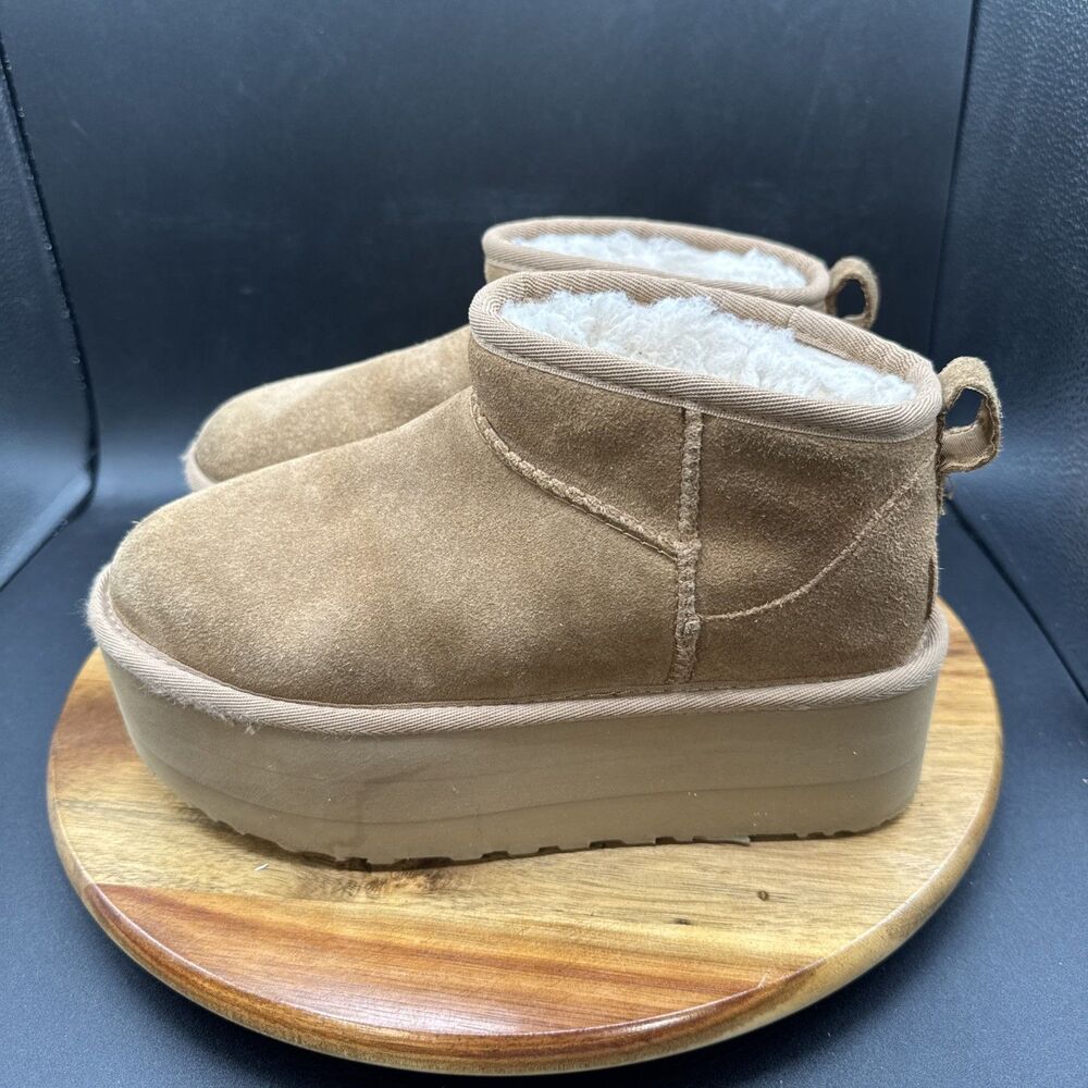 Ugg Classic Ultra Mini Women's Size 6 Shoes Chestnut Platform Boots